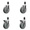 Service Caster 6'' Gray Poly Wheel Swivel 1-1/2'' Expanding Stem Caster Set 2 Brakes, 4PK SCC-EX20S614-PPUB-2-PLB-2-112 - alternate 1